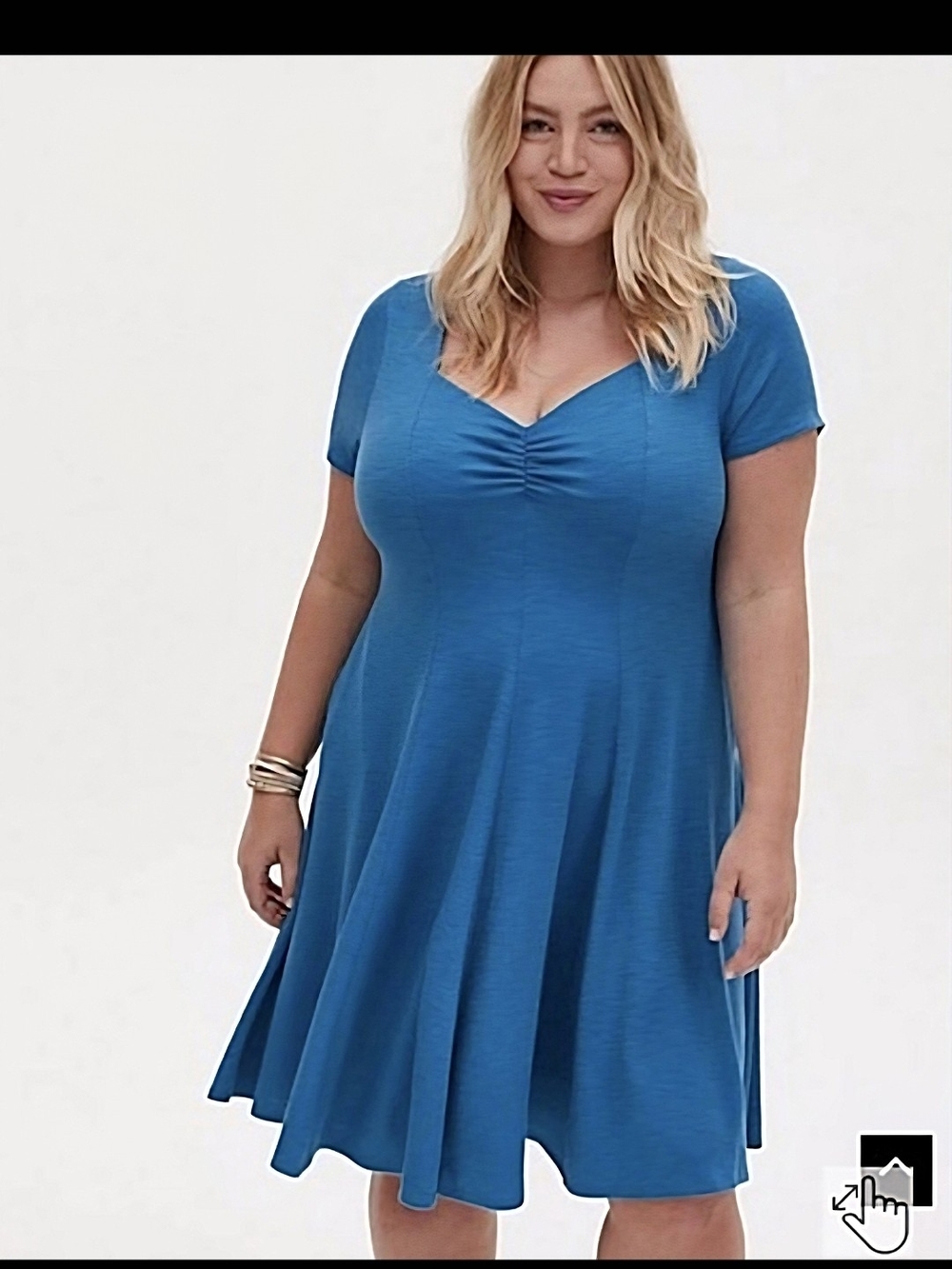 Torrid Super Soft Mini Skater Fit & Flare Dress in Blue